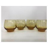 Set of 4 amber glass whiskey glasses