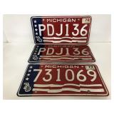 1976 Michigan American flag license plates