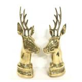 Brass reindeer bookends