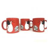Three red mouse & cheese West Germany mugs