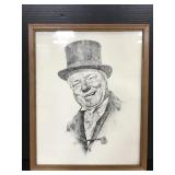 Man in top hat sketch print