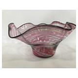 Art glass swirl vase