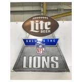 Miller Lite Detroit Lions metal sign