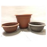 Three assorted planters