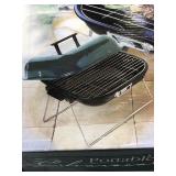 Small portable charcoal grill with box