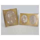 Pair of gold non-glare glass picture frames