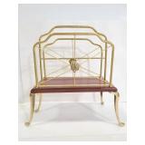 Wood and brass shell magazine rack