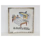Vintage adult humor ceramic wall tile decor