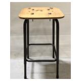 Vintage Gibson industrial shop stool w/ wood seat