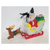 Vintage blow mold hanging Santa & reindeer