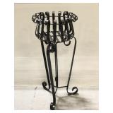 Vintage heavy painted steel 3 legged plant stand