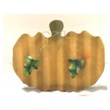 Painted metal standing pumpkin porch decor