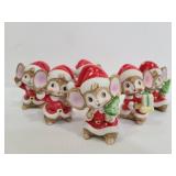 Vintage Homco ceramic Christmas mice