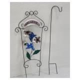 Vintage painted metal welcome sign & hook