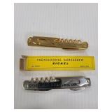 Sichel Blue Nun & gold tone corkscrews