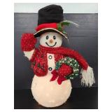 Fiber optic color changing decorative snowman