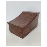 Red and gold print recipe card box