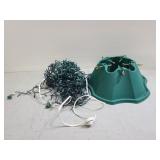 Christmas tree stand and lights