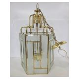 Gold & glass hanging chandelier light