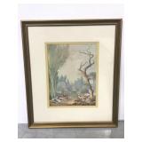 Framed Game of horse & rider by Fragonard print
