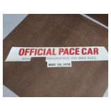 Official pace car 62nd race decal sticker