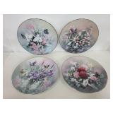 Set of 4 Jewels of flowers plates by Tan Chun Chiu