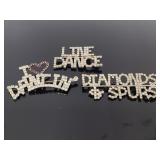 Three country rhinestone pins