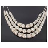 RMN three strand beaded necklace