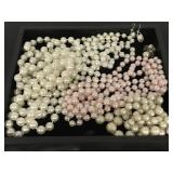 Pink and white pearl costume jewelry