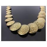 Brass toned chunky statement necklace