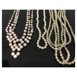 Three pearl costume necklaces