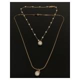 Vintage single pearl style necklace pair
