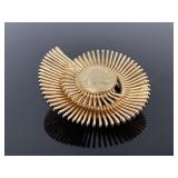 Gold tone spiral brooch pin - Western Germany