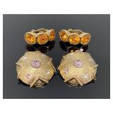 Purple crystal & Salo vintage jeweled earrings