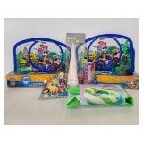 Toys, party hats and swim tube