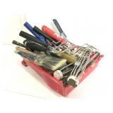 Lot of used paintbrushes & rollers