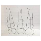 Trio of wire plant cages