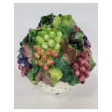 Faux ceramic grapes & greens centerpiece