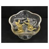 Glass cherub candy dish