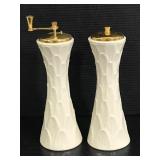 Ceramic and 24k gold salt & pepper shakers