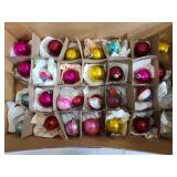 Large box of assorted Christmas bulb ornaments