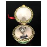 Sterling Silver jeweled ring w/ ornament case