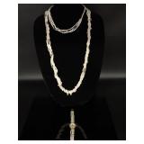 Jeweled seed pearl necklace, bracelet, and watch