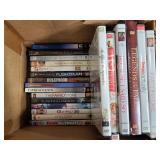 Box of assorted DVDs