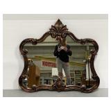 Large French Rococo style gilt bronze wall mirror