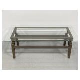 Metal indoor/outdoor coffee table w/ glass top