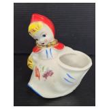 Girl with red hood ceramic planter