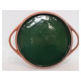 Inner glazed terracotta tray with handles