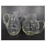 Pair of glass pitchers