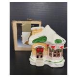 Ceramic lighted snow house with box